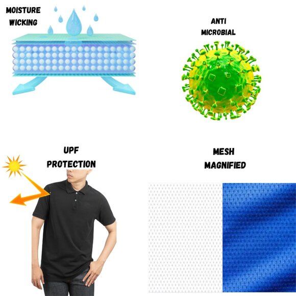 Polo, Women's Contrast With Mesh 4.3 oz polo, PREMIUM PERFORMANCE WITH STYLE, - Picture 6 of 7